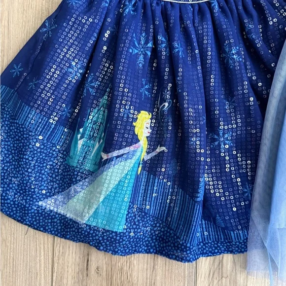 Disney Frozen Elsa Dresses in Light Blue and Navy Sz 3T - Picture 4 of 6